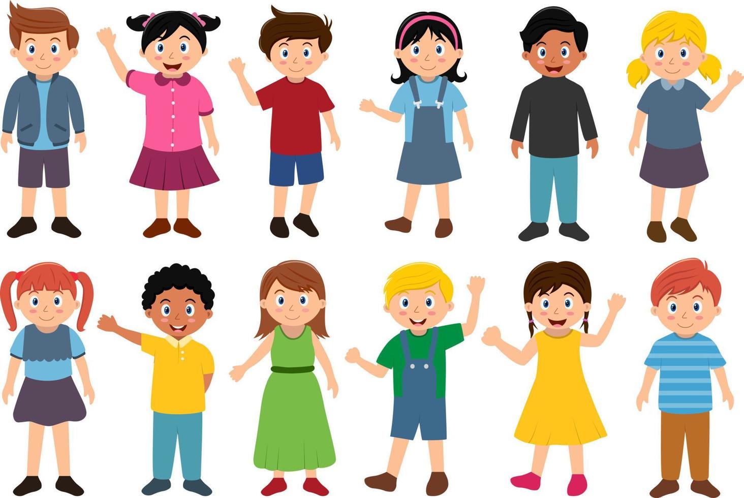 niedliches kinderzeichen-clipart-set vektor