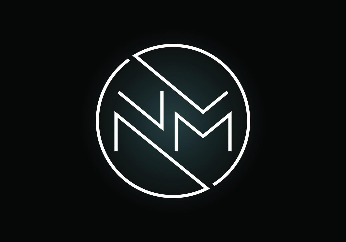 första monogram bokstaven nm logotyp design vektor mall. nm bokstavslogotypdesign