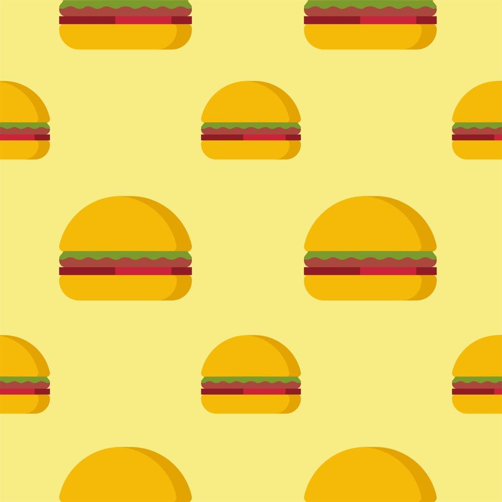 Burger Musterdesign. Fast-Food-Muster. flache Design-Vektor-Illustration vektor