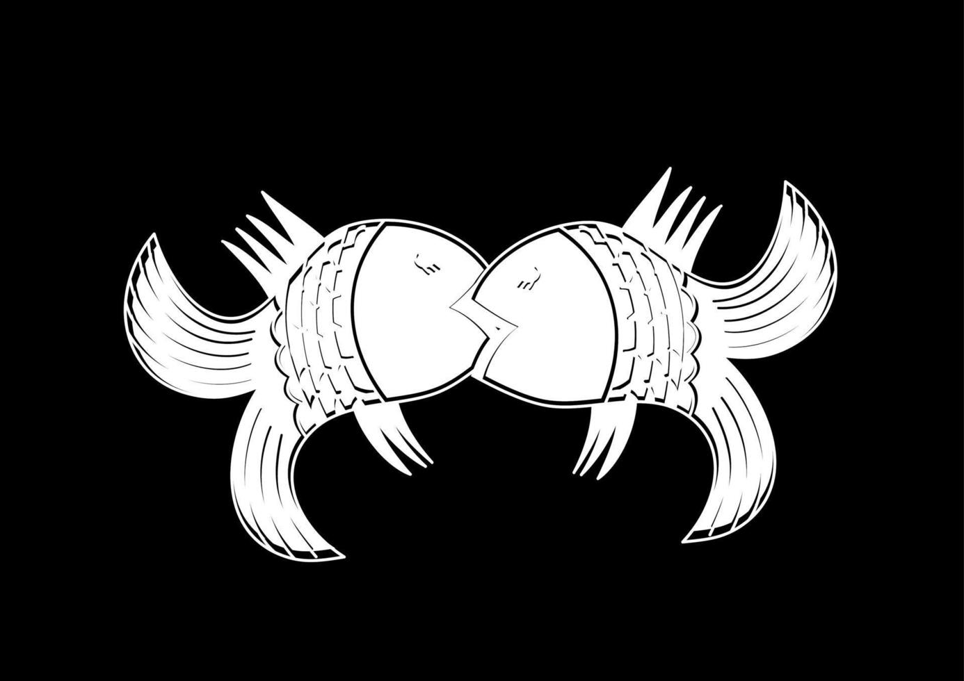 kyssande fisk. vektor illustration