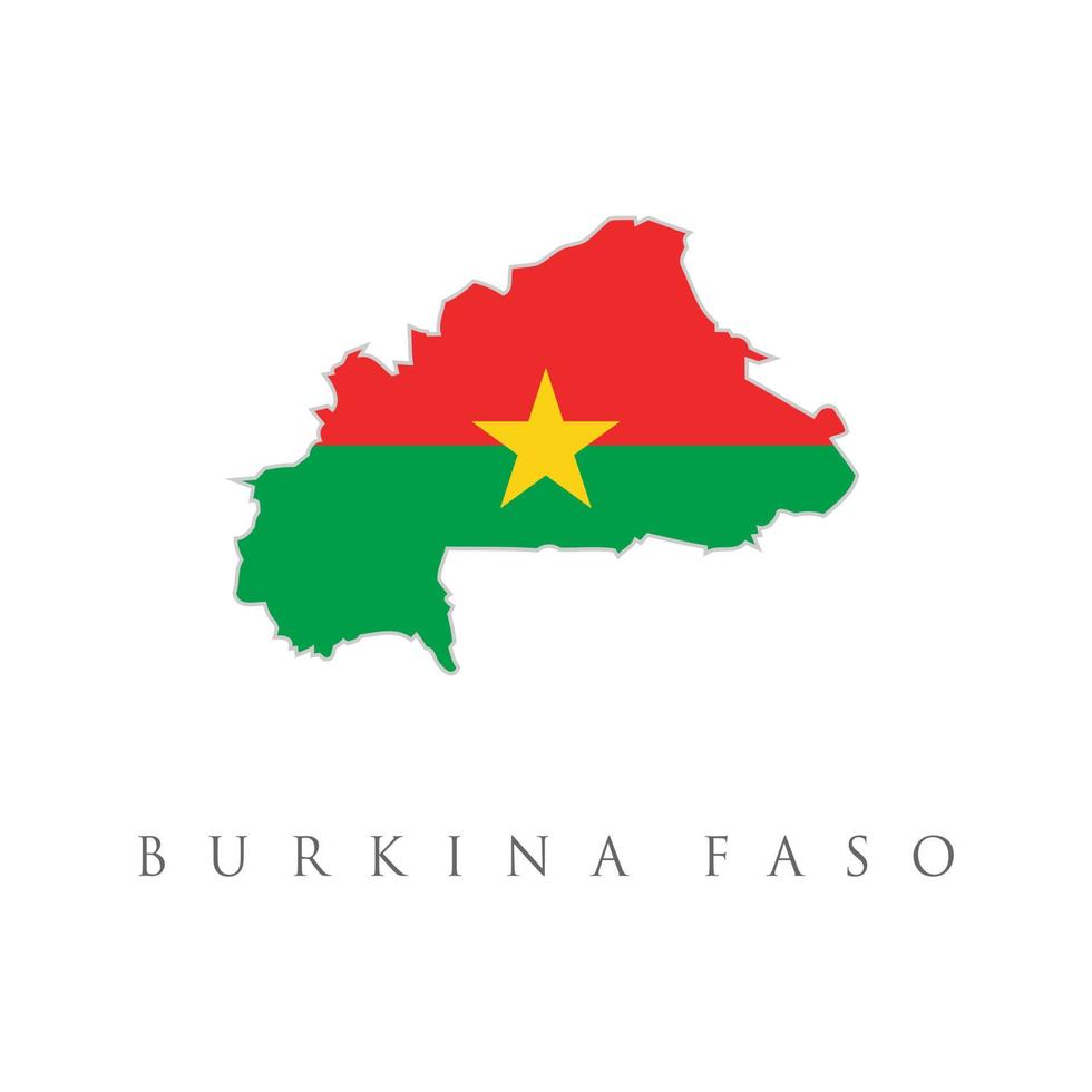 burkina faso land flagga inuti kartan kontur design ikon logotyp. färgglad flagga, kartpekare och karta över burkina faso i burkina fasos flaggas färger. hög detalj. vektor illustration