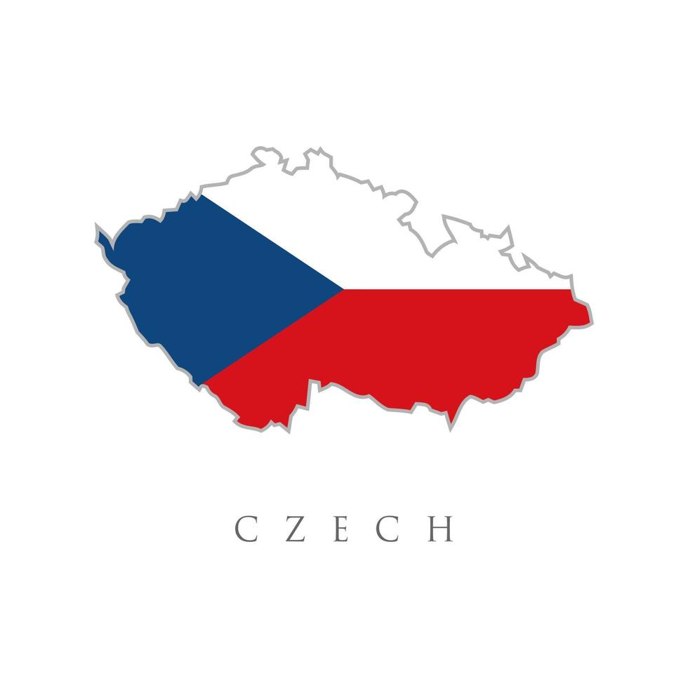 Karte von Tschechien mit Flagge. tschechische republik detaillierte karte mit flagge des landes. Vektorkarte der Tschechischen Republik mit Flagge auf weißem Hintergrund vektor