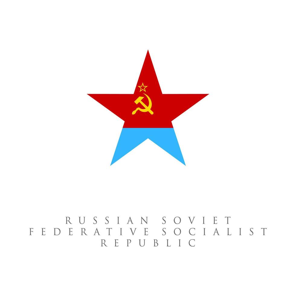 ukrainska sovjetiska socialistiska republiken flagga stjärnform. före detta ukrainska historiska vektorflaggan för den ukrainska socialistiska sovjetrepubliken. vektor