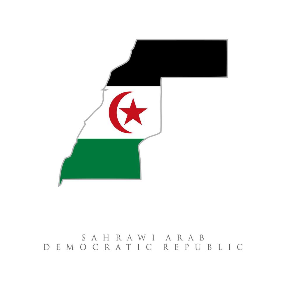 einfache flache flaggenkarte der sahrawi arabischen demokratischen republik westsahara, westsahara vektorvorrat gesetzte flagge isoliert. Saharawi vektor