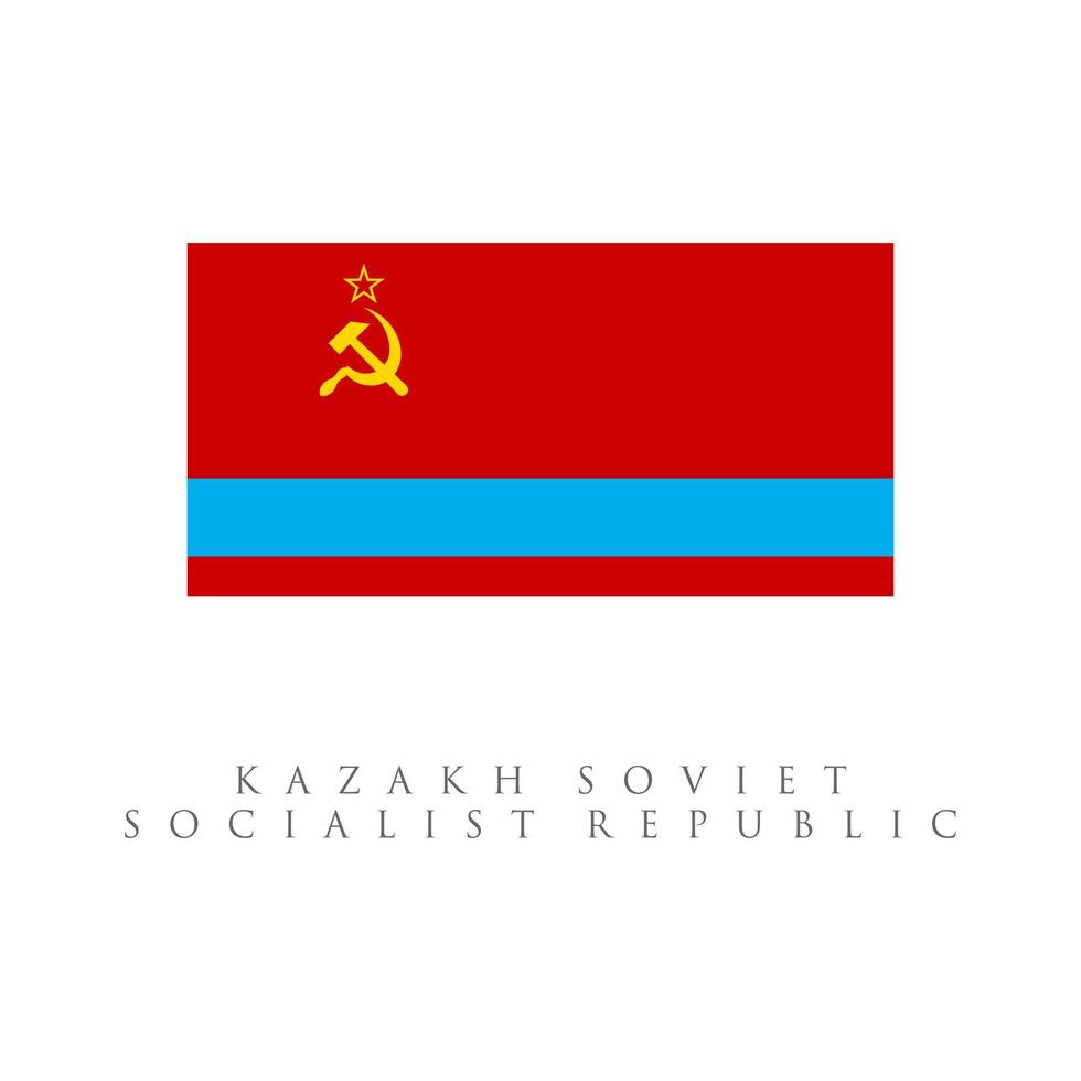 kazakiska sovjetiska socialistiska republikens flagga. isolerad på vit bakgrund vektor