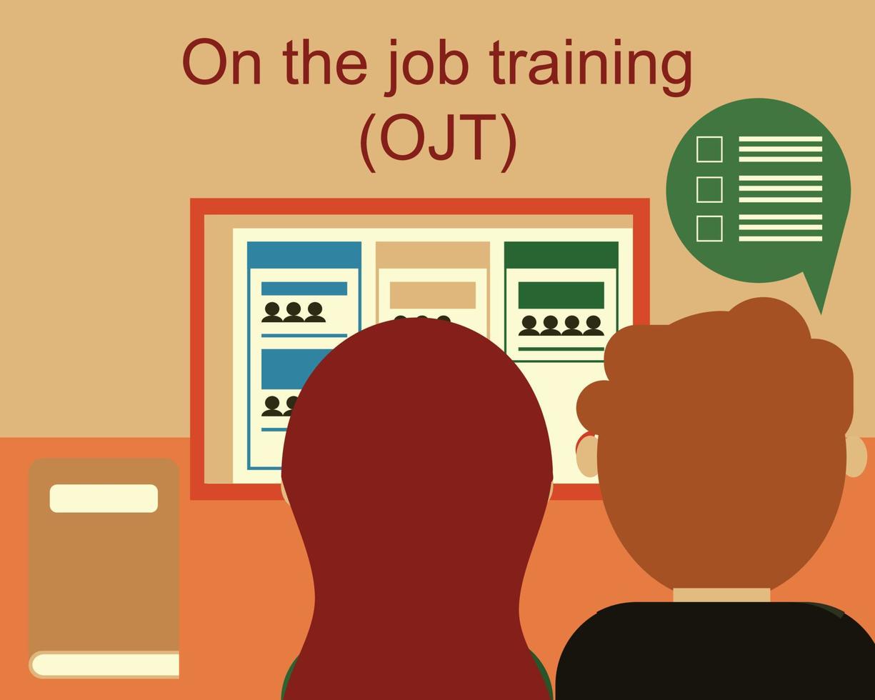 on the job training oder ojt-vektor vektor