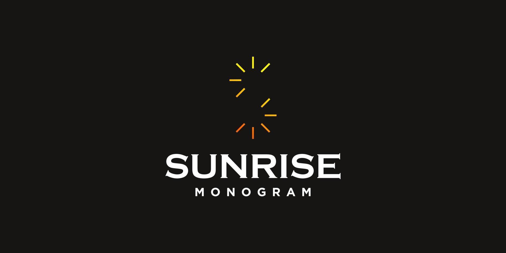 buchstabe s monogramm sonne logo design auf dunklem hintergrund. vektor