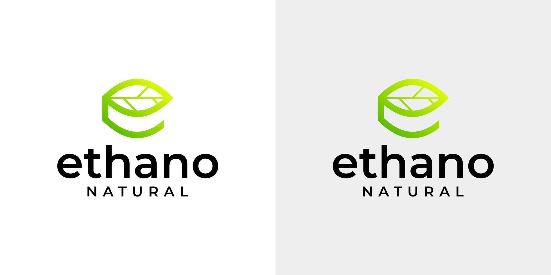 buchstabe e monogramm natur logo design mit hellem hintergrund. vektor