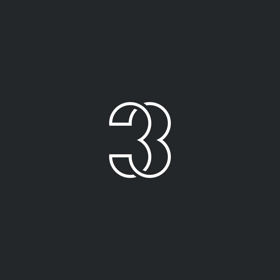 3 Logo-Vektorsymbol-Liniendarstellung vektor