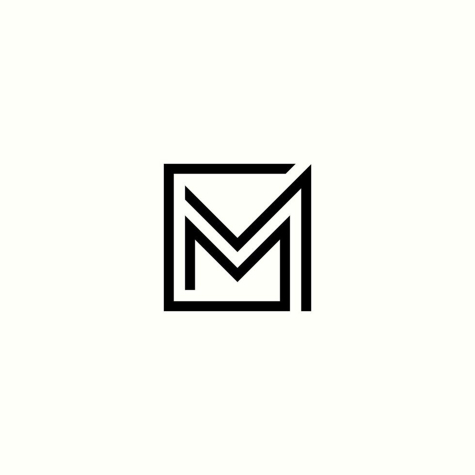 mm initial monogram vektor ikonillustration