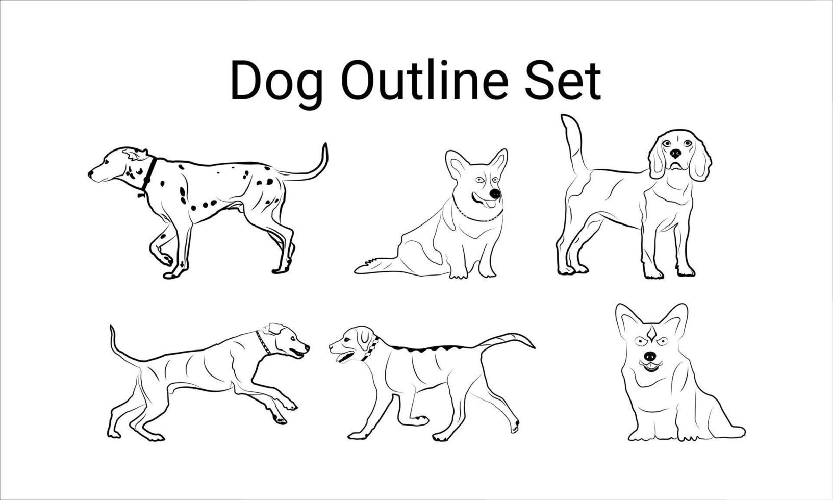 Hundeumriss-Symbol. Haustier-Vektor-Illustration. Hundesymbol isoliert. vektor