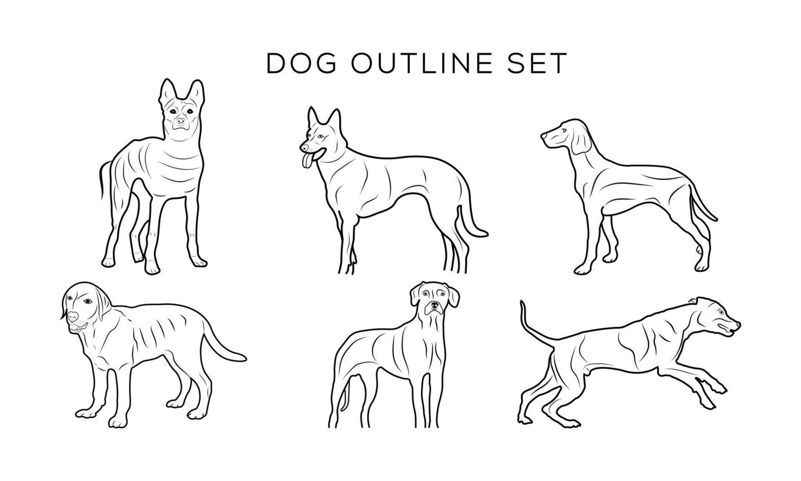 Hundeumriss-Symbol. Haustier-Vektor-Illustration. Hundesymbol isoliert. vektor