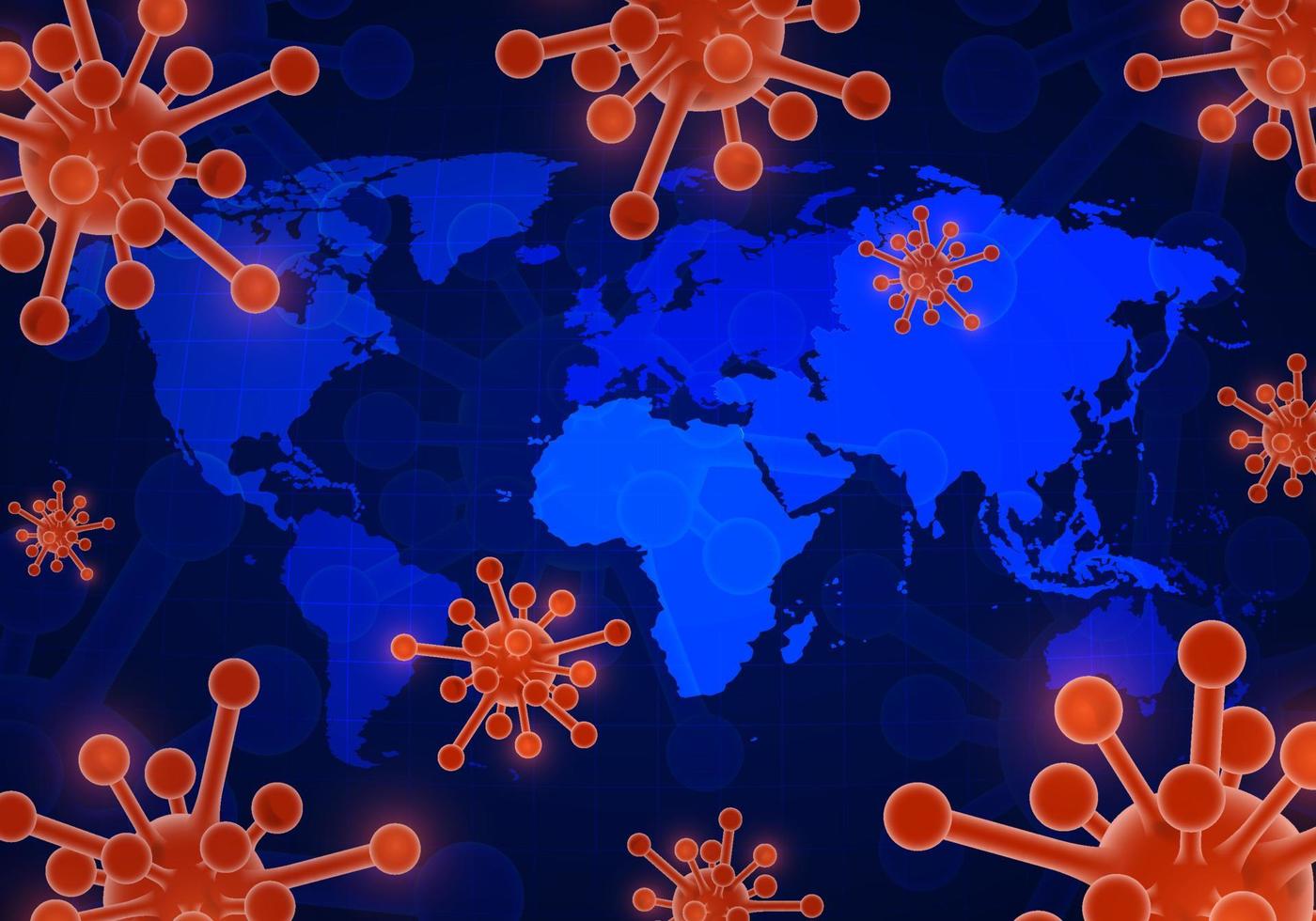 abstrakt covid-19 virus pandemi stil av futuristisk blå kontrast av röda virus. välorganiserad fil varje objekt genom att gruppera. illustration vektor