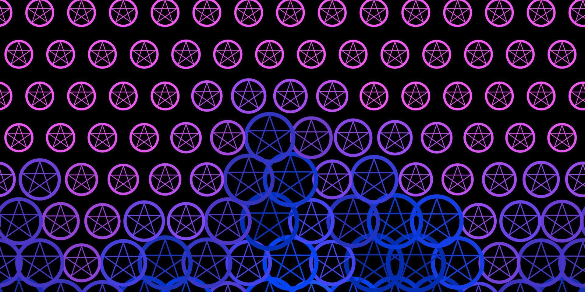 dunkelrosa, blaue Vektorbeschaffenheit mit Religionssymbolen. vektor
