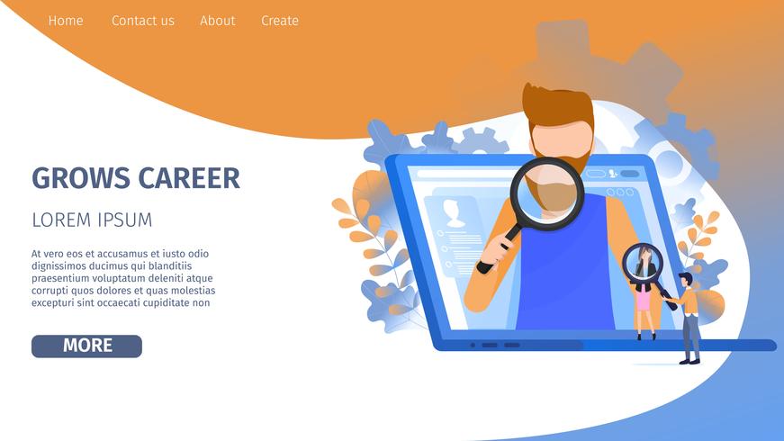 Man karaktär Sök karriär tillväxtmöjlighet vektor