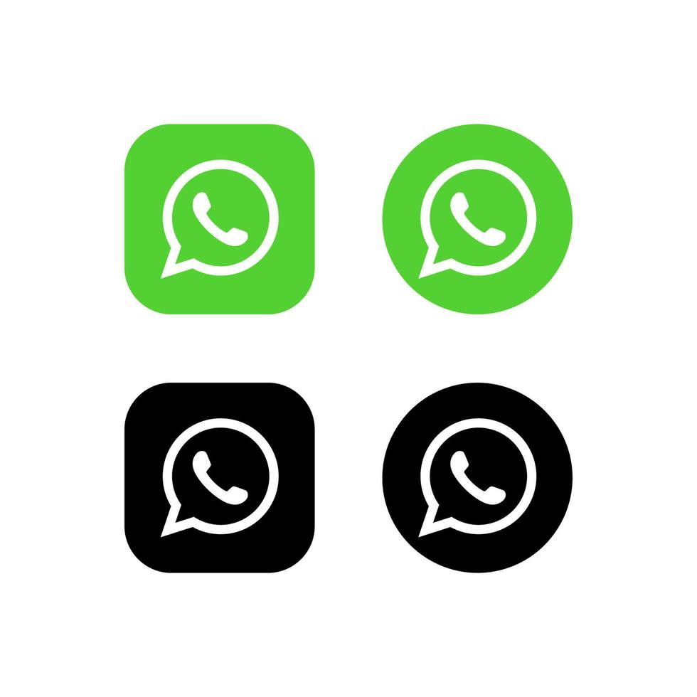 WhatsApp-Logo-Icon-Set. WhatsApp-Symbol kostenloser redaktioneller Vektor