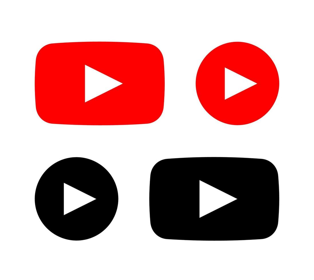 YouTube-Symbol, Logo, Symbol, Vektor-Icons für redaktionelle Apps vektor