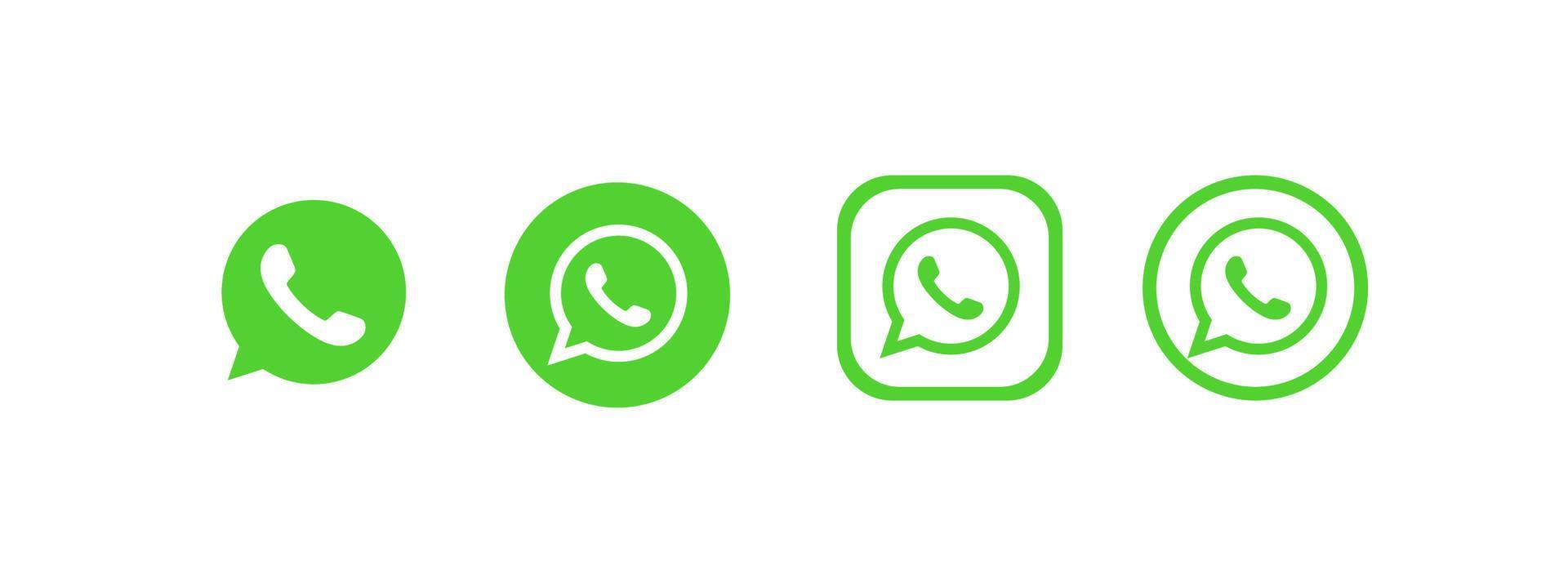 whatsapp logotyp ikonuppsättning. whatsapp-ikon gratis redaktionell vektor