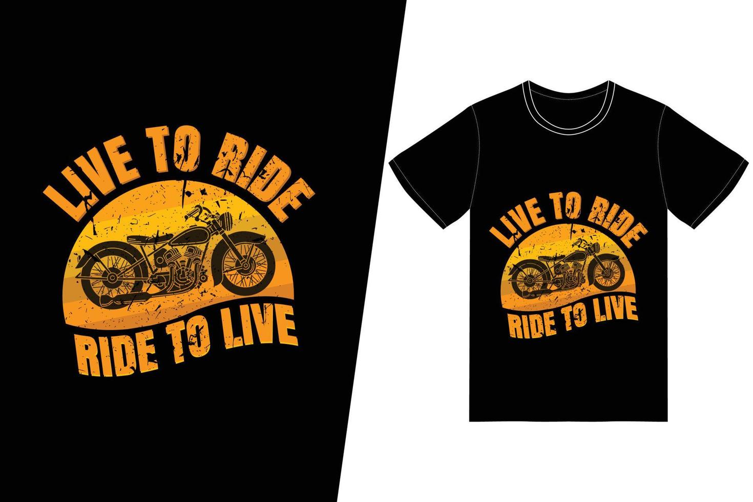 leben, um zu reiten, reiten, um T-Shirt-Design zu leben. Motorrad-T-Shirt-Design-Vektor. für T-Shirt-Druck und andere Zwecke. vektor