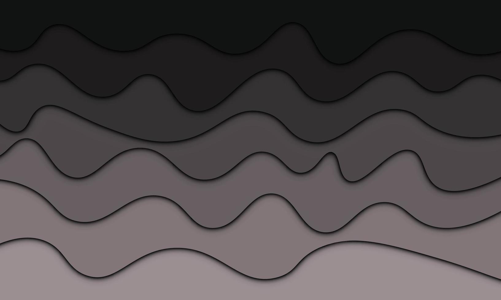 abstrakt svart och grå gradientvåg med skugga i pappersstil. vektor