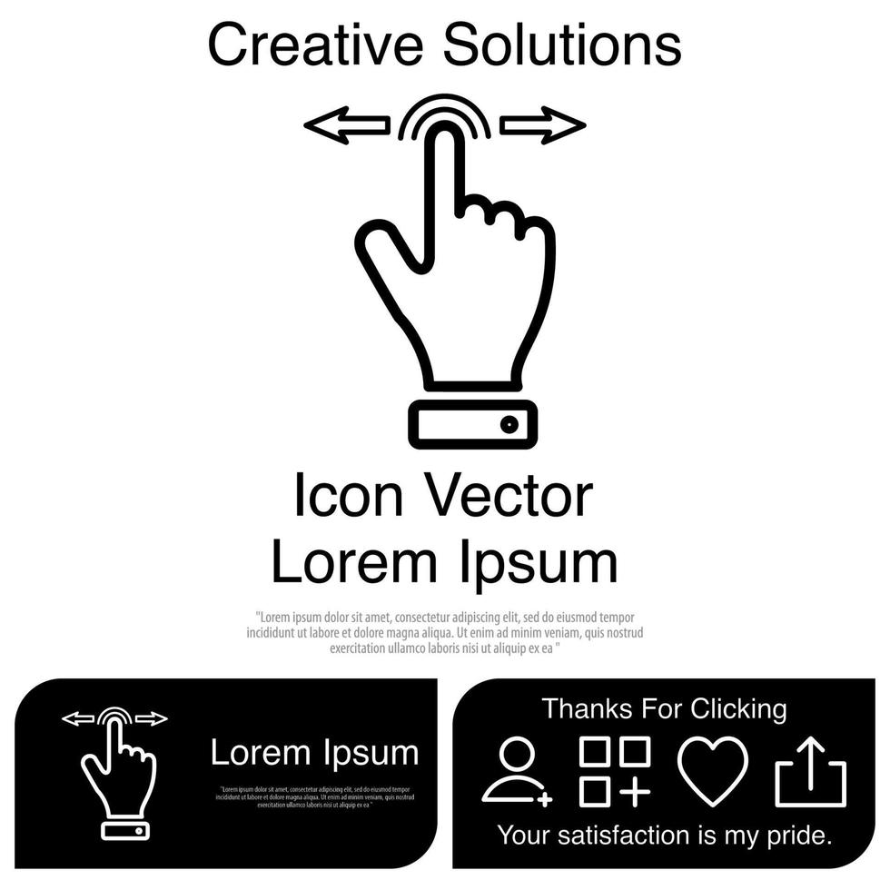 Fingerberührung oder Touchscreen-Gesten auf dem Telefonsymbol Vektor eps 10