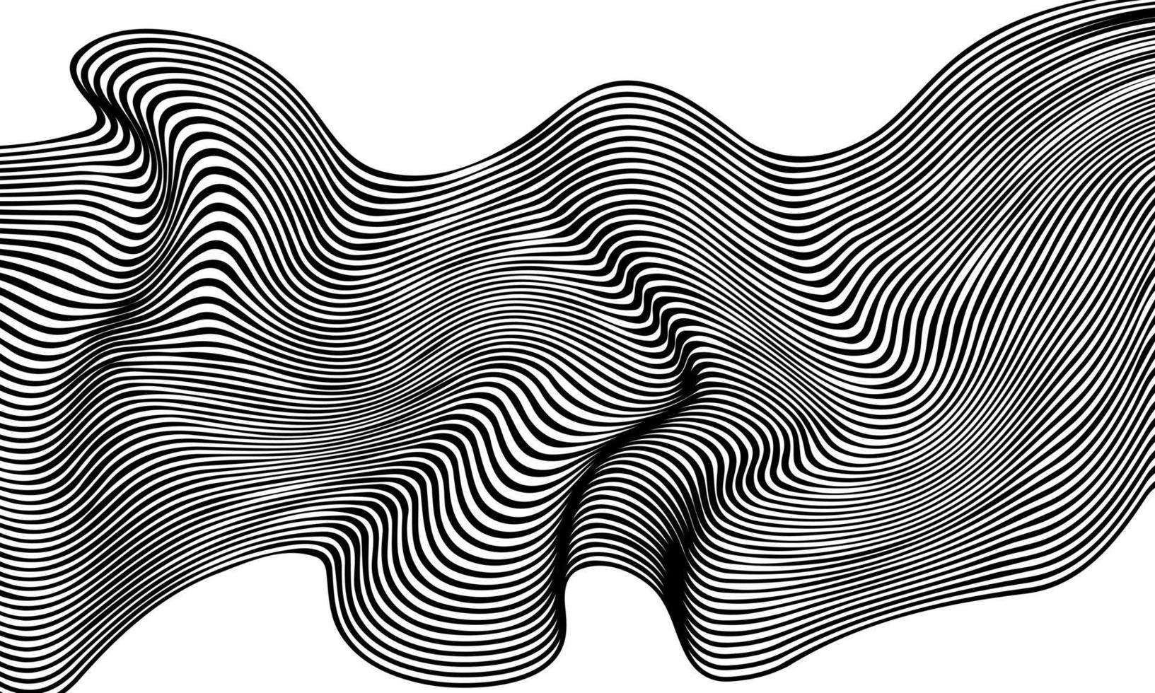 abstrakte schwarze und weiße Wellenlinien Hintergrund. Vektor. vektor