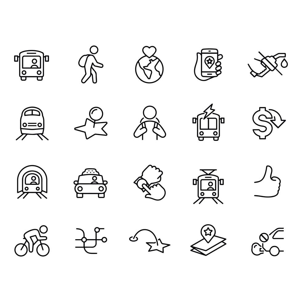 kollektivtrafik ikoner vektor design