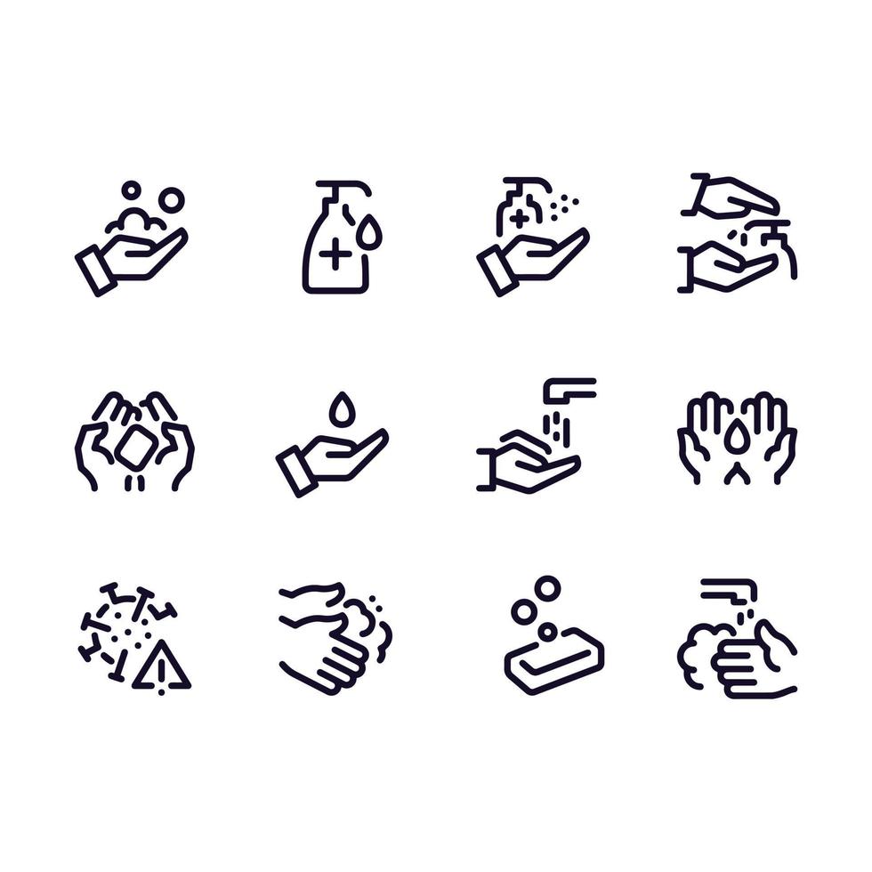 Händewaschen und Hygienesymbole Vektordesign vektor