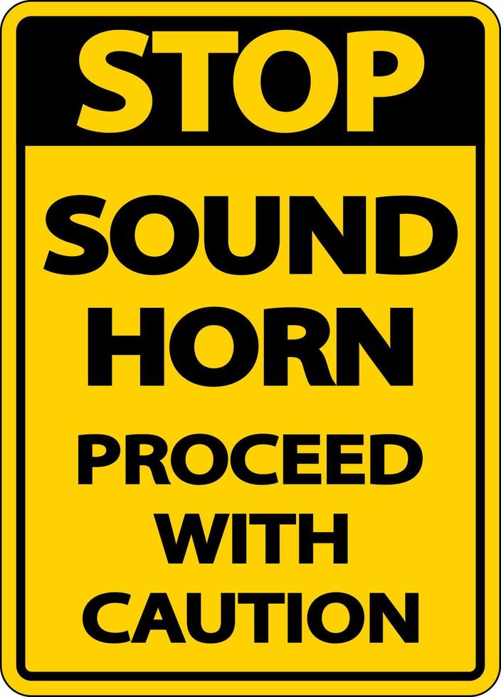 ljud horn fortsätt med försiktighet tecken på vit bakgrund vektor