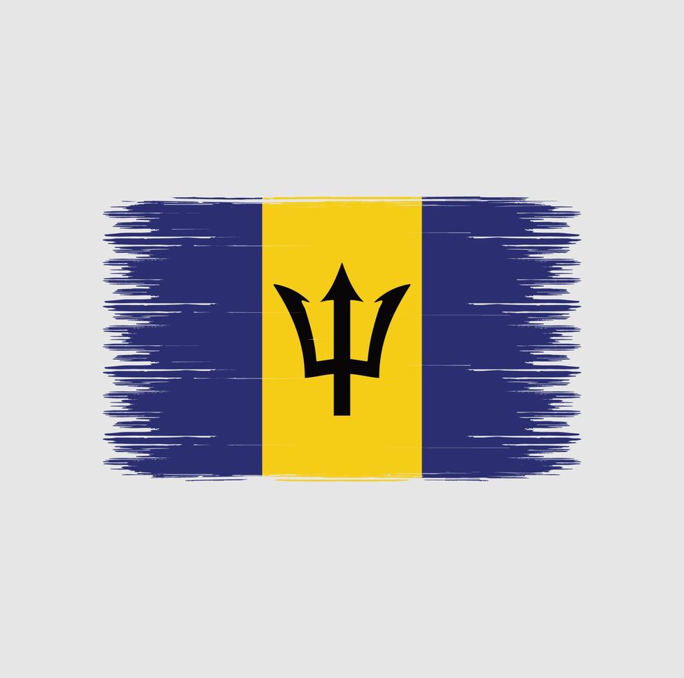 barbados flagga penseldrag. nationell flagga vektor