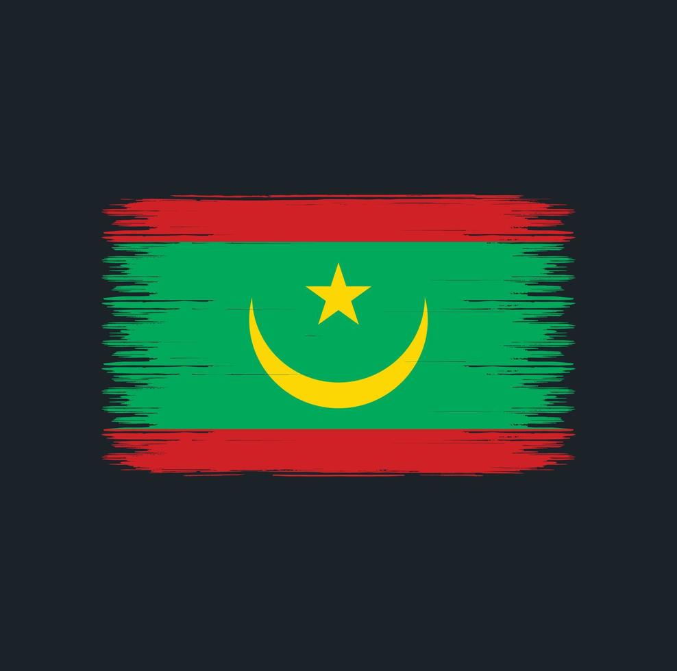 mauretaniens flagga penseldrag. National flagga vektor