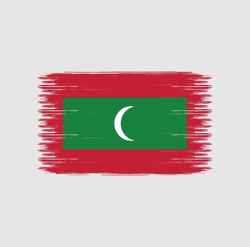 maldivernas flagga penseldrag. National flagga vektor