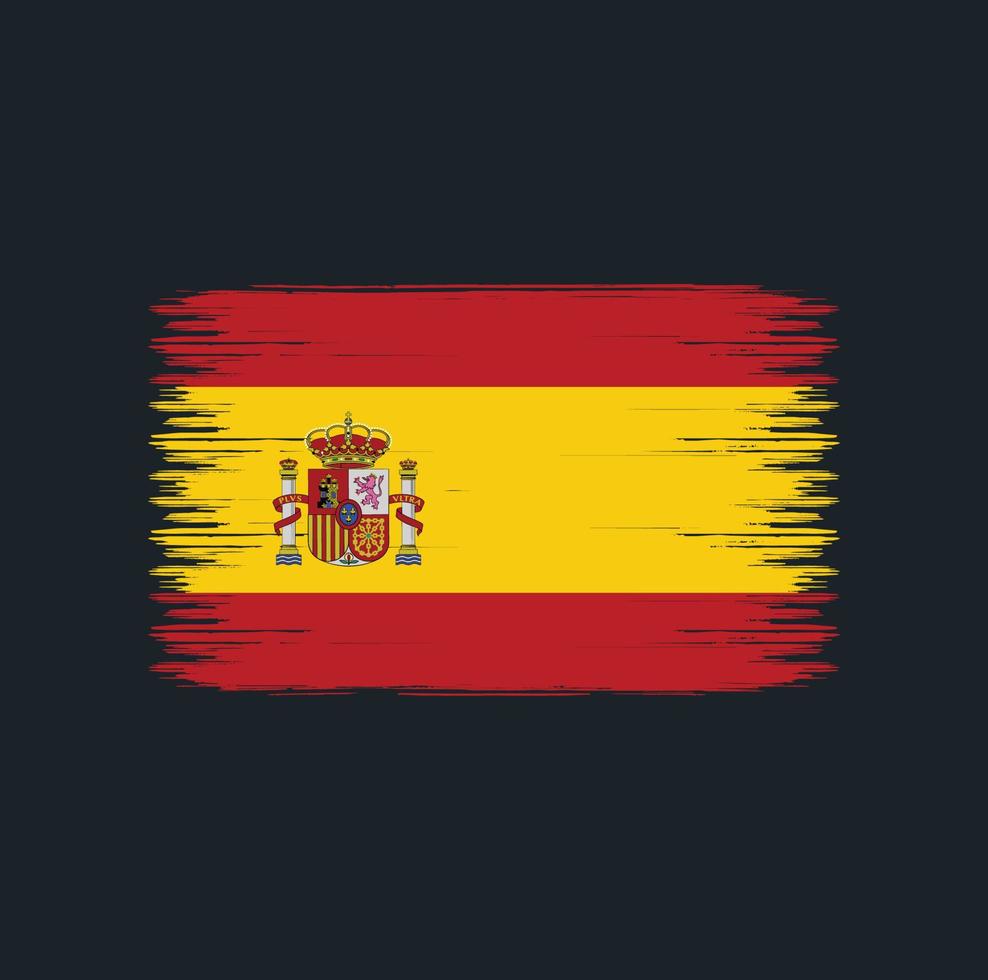 penseldrag för spaniens flagga. nationell flagga vektor