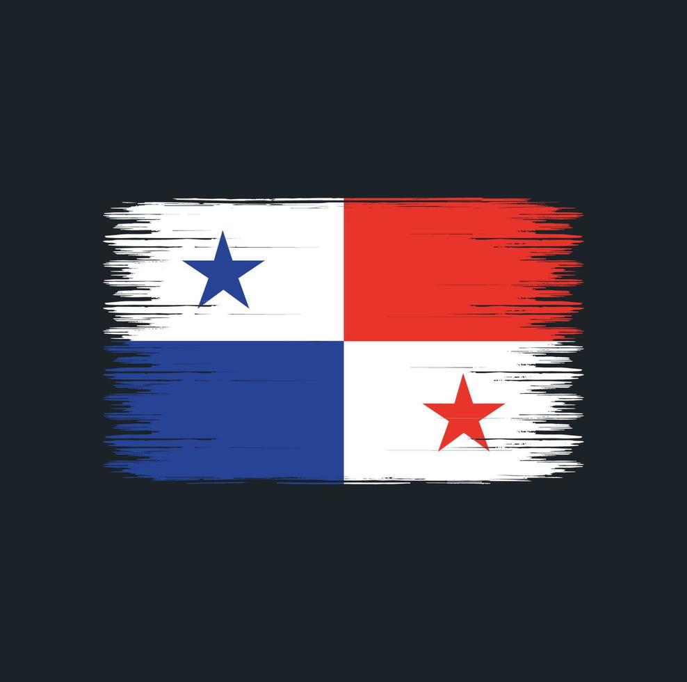 panama flagga penseldrag. nationell flagga vektor