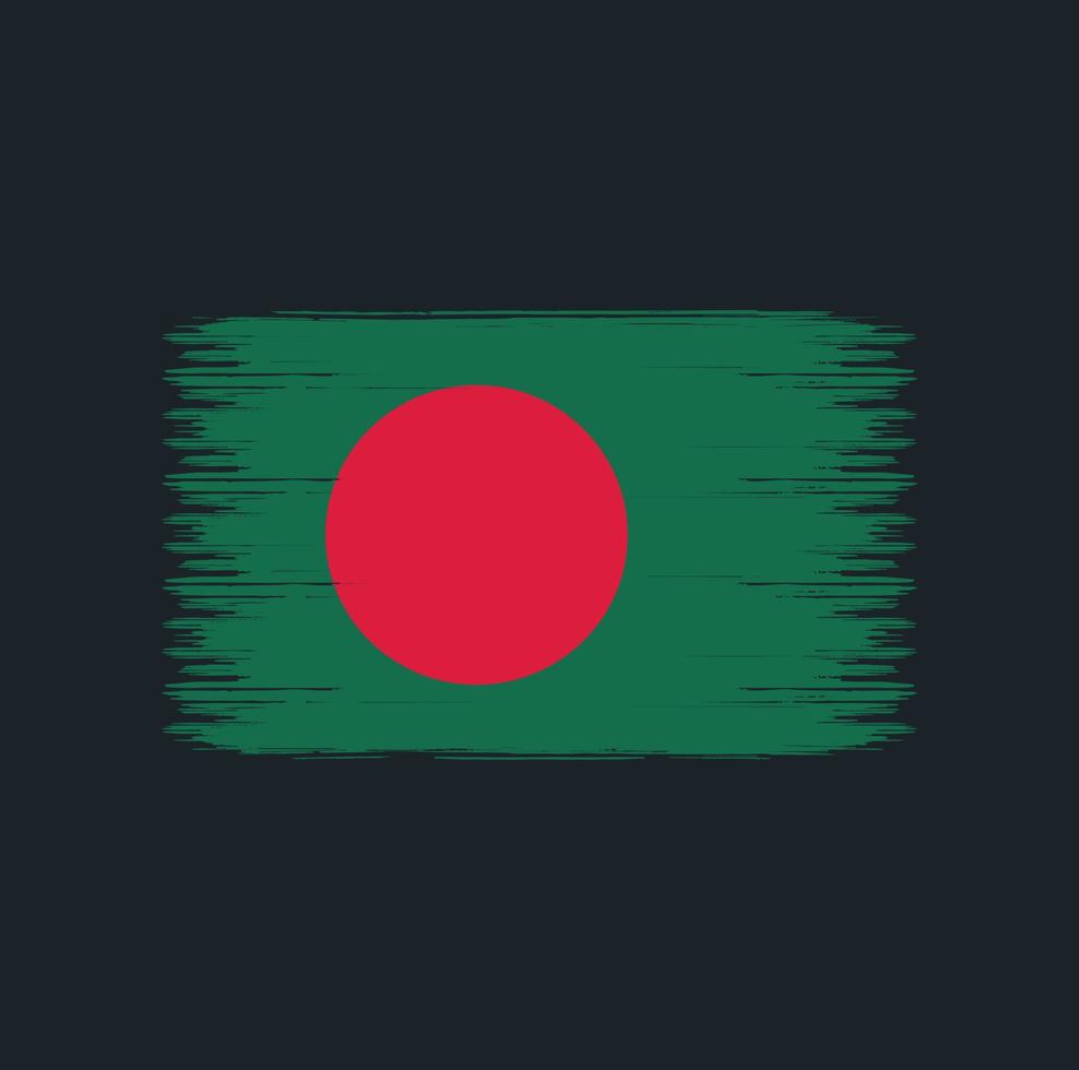 bangladesh flagga penseldrag. nationell flagga vektor