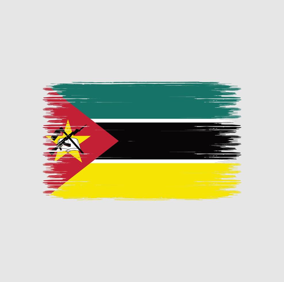 Moçambiques flagga penseldrag. National flagga vektor