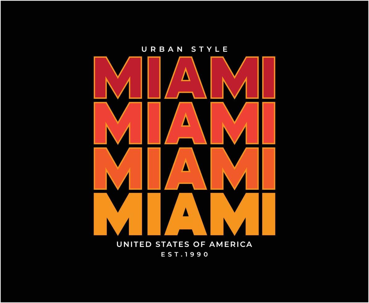 Miami-Typografie-Vektor-T-Shirt-Design für den Druck vektor