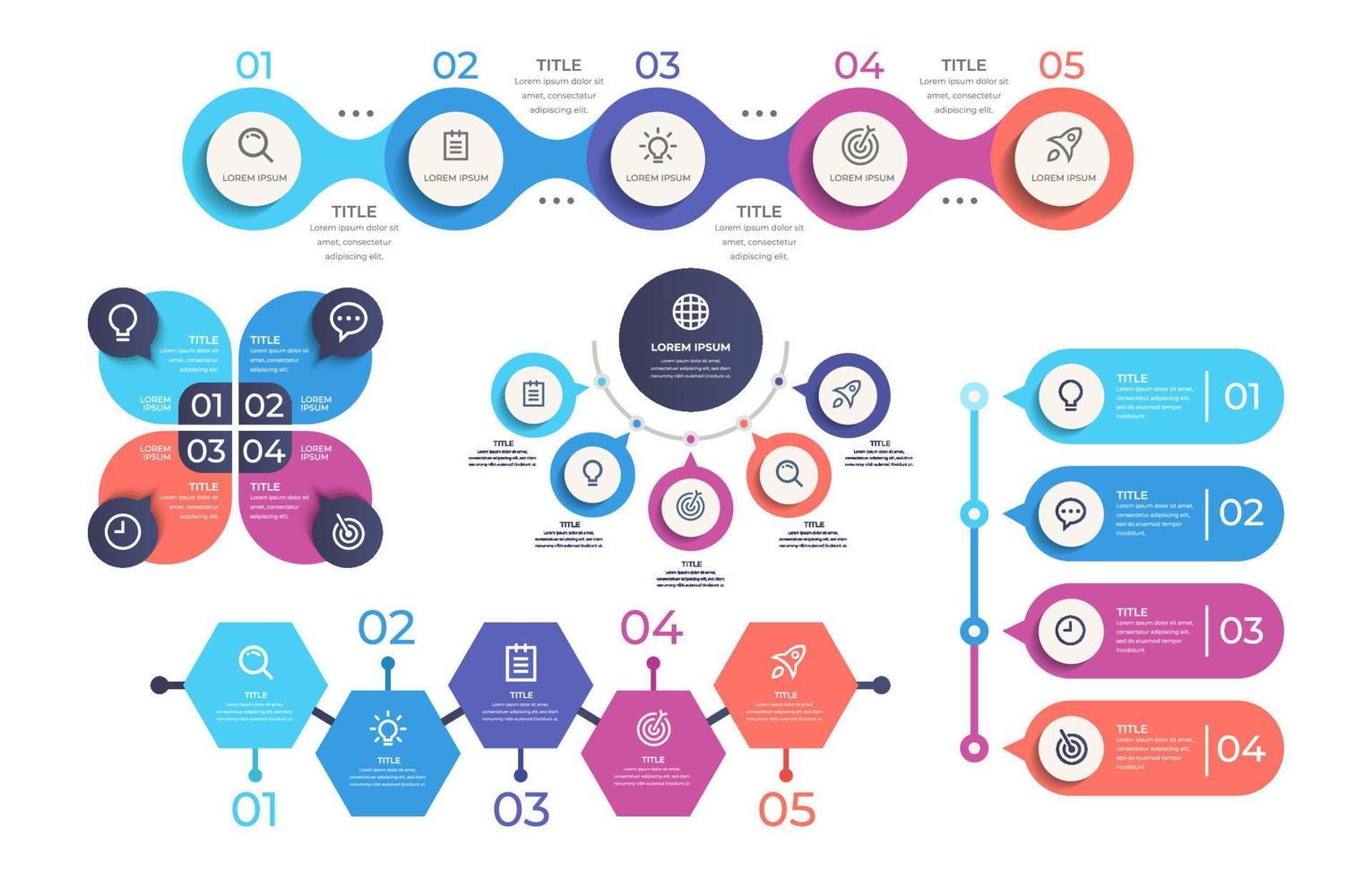 Satz von Infografik-Elementen vektor