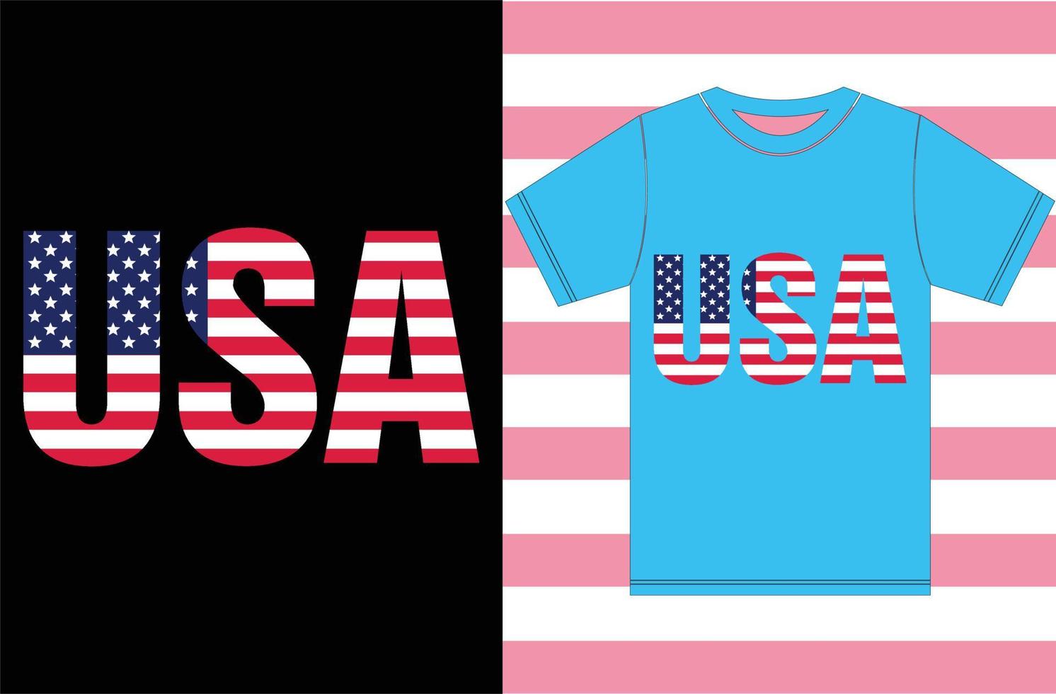 amerikanische flagge mit t-shirt-design. vektor