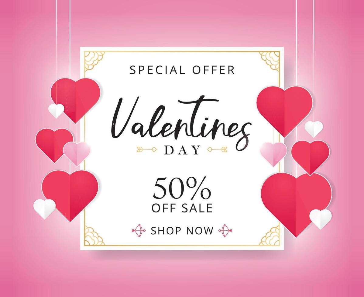 Valentinstag-Verkaufshintergrund mit Herz geformt vektor
