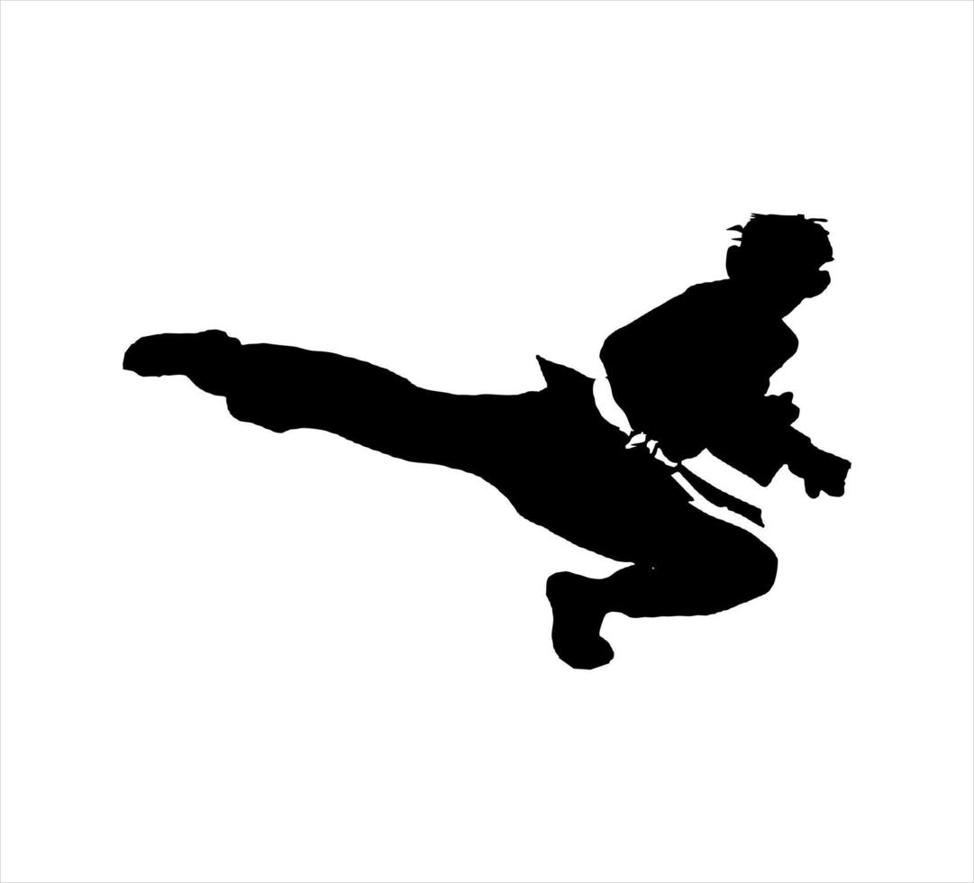 karate kick siluett vektor