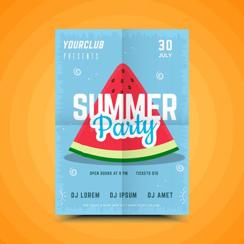 Sommer-Wassermelonen-Partyplakat vektor