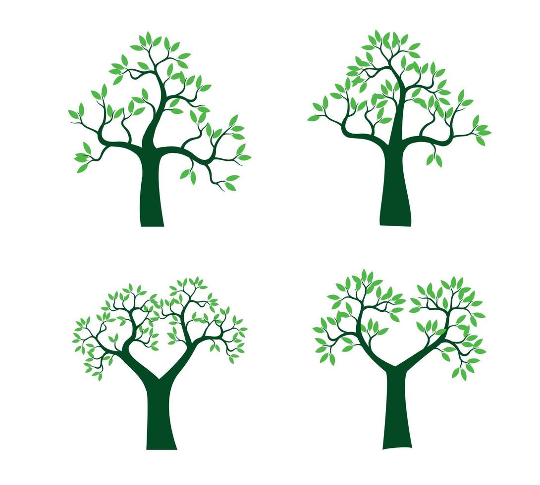 setze grüne Bäume. Vektor-Illustration. vektor
