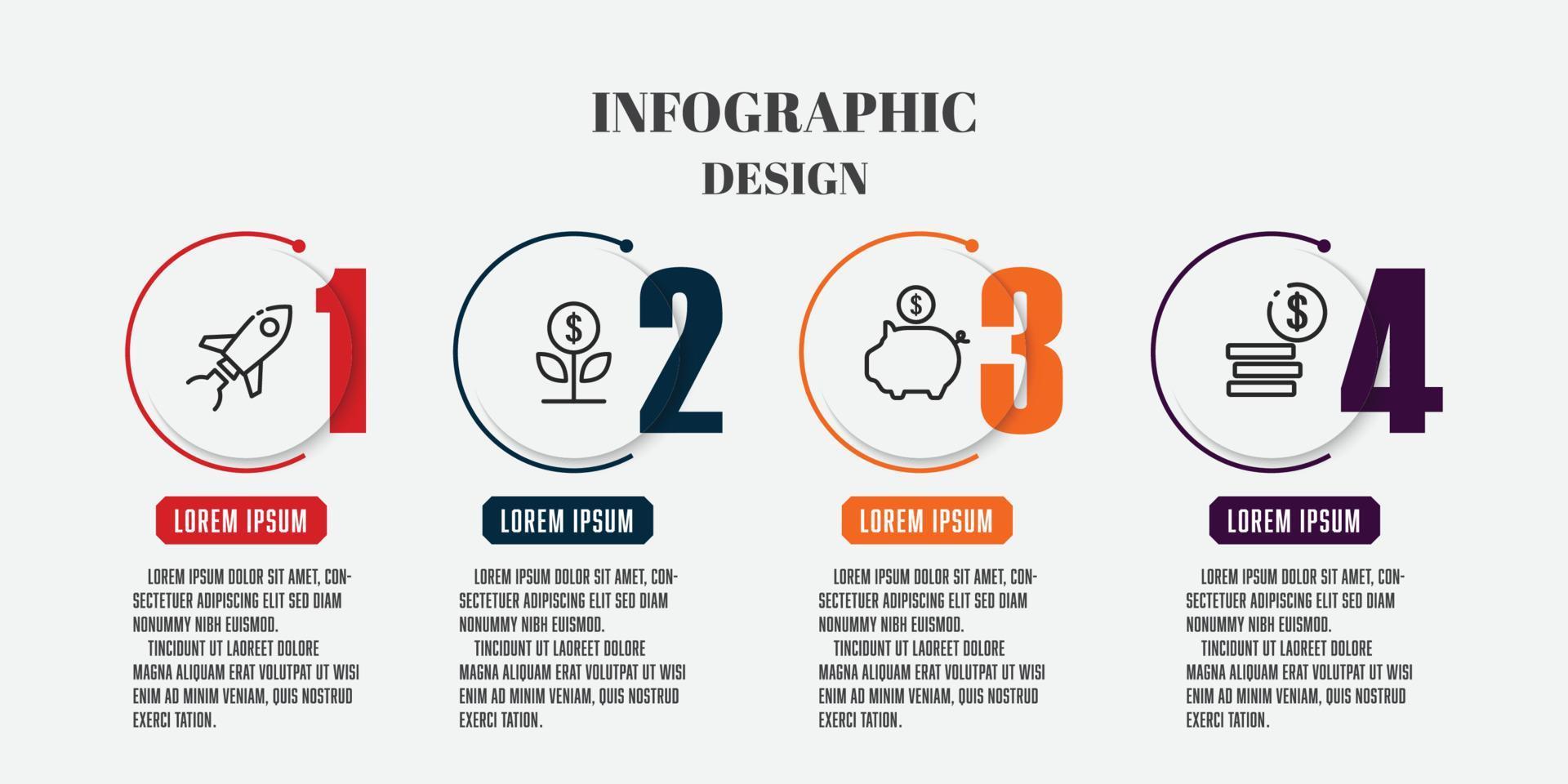 Vektor-Infografik-Kreisform mit Nummerndesign-Vorlage für die Präsentation. vektor