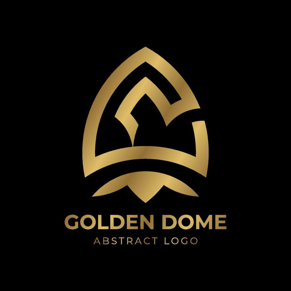abstrakt gyllene kupol monogram vektor logotypdesign