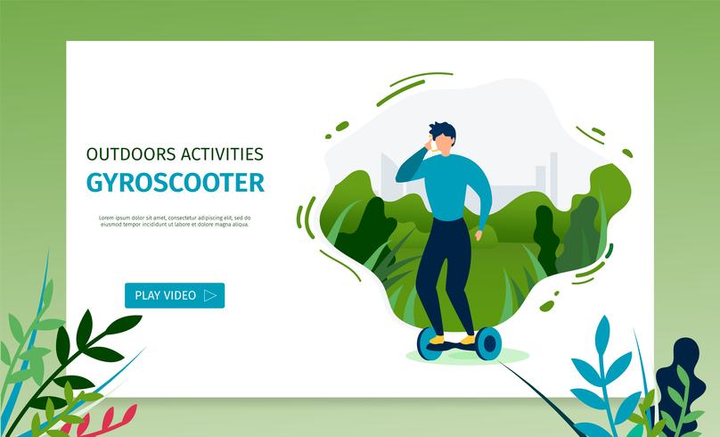 Gyroscooter Landing Page fahren vektor