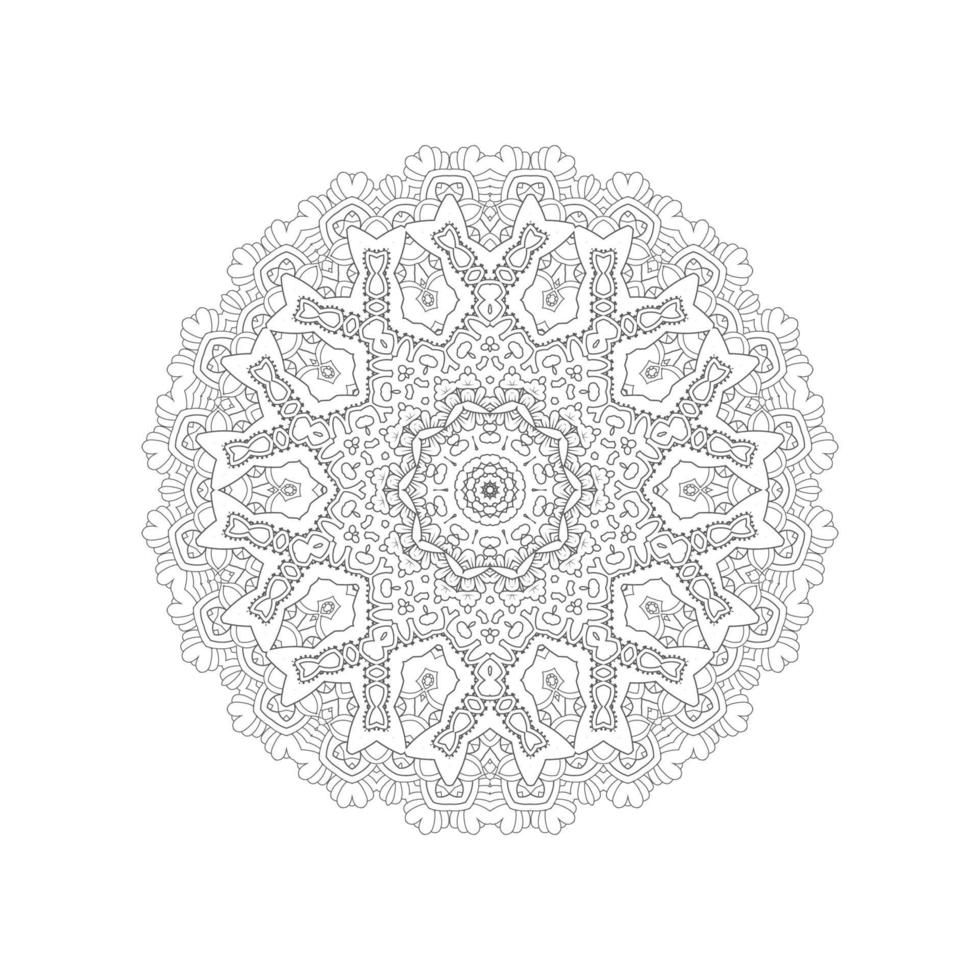 schöner Linienkunst-Mandala-Vektor für Design vektor