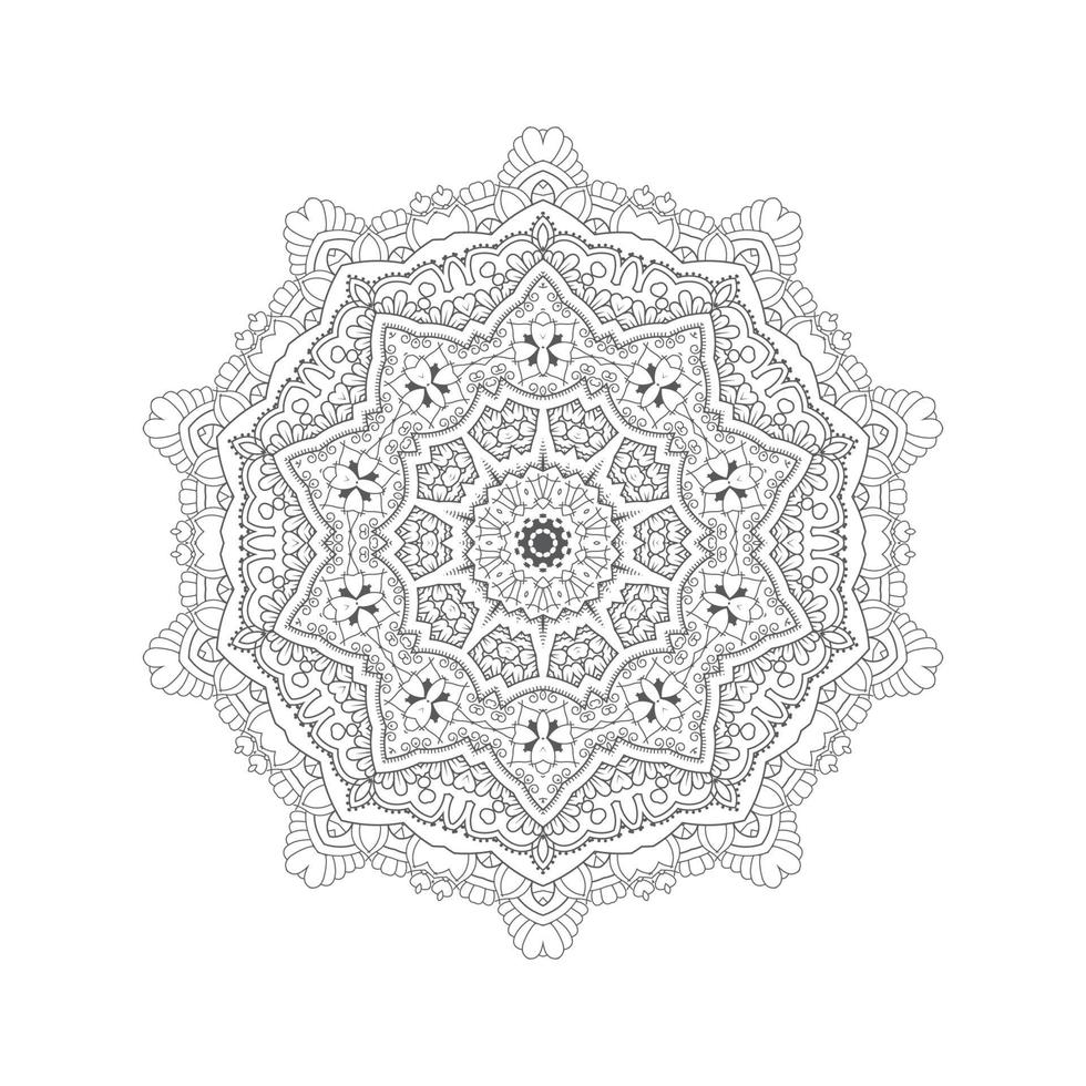 elegantes Linienkunst-Mandala-Design vektor