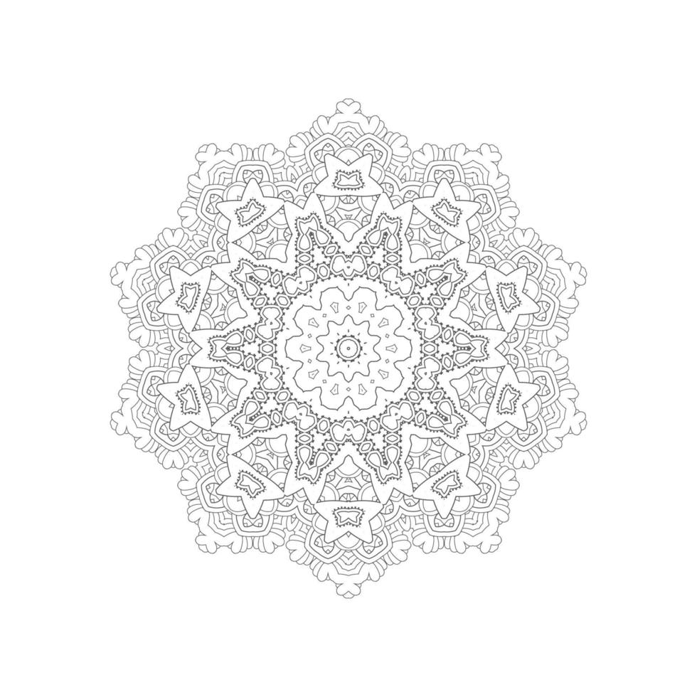 elegantes Linienkunst-Mandala-Design vektor