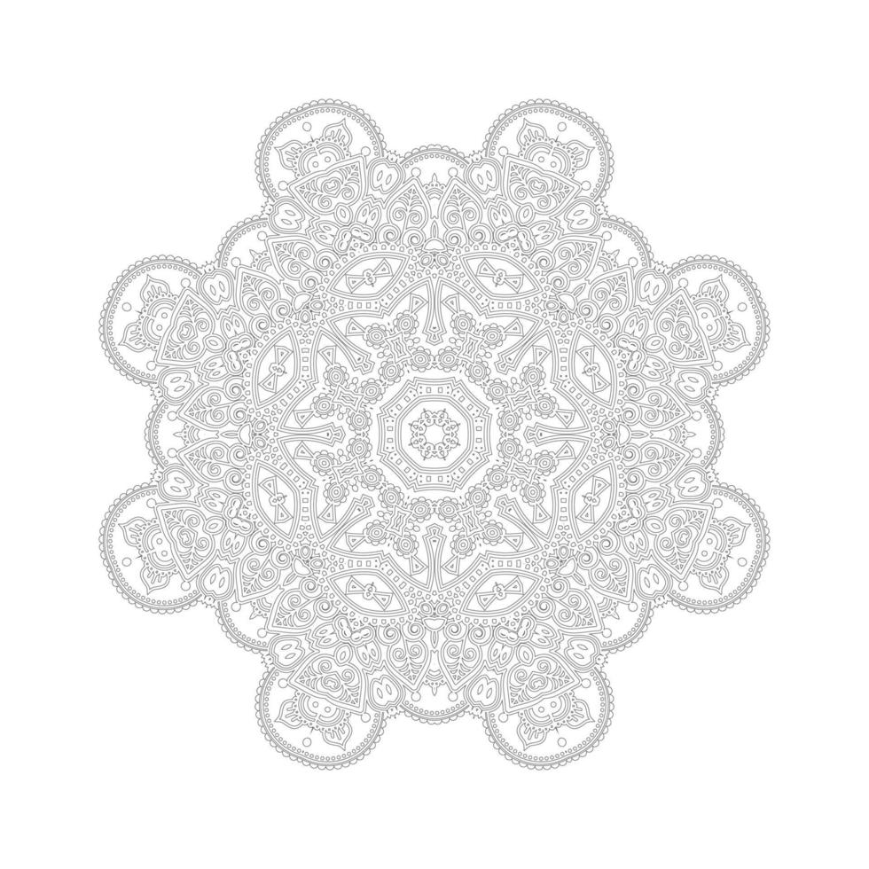 schönes Linienkunst-Mandala-Design vektor